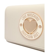LOVE MOSCHINO SMART DAILY Clutch mit Metall-Schultergurt Elfenbein - Damentaschen - 5