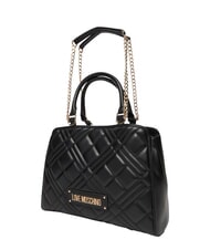 LOVE MOSCHINO QUILTED Handtasche mit Kettenschulterriemen Schwarz - Damentaschen - 4