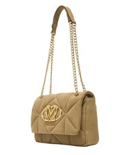 LOVE MOSCHINO EMBOSSED Kleine Schultertasche mit Kette Sand - Damentaschen - 3
