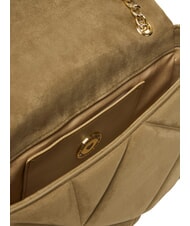 LOVE MOSCHINO EMBOSSED Kleine Schultertasche mit Kette Sand - Damentaschen - 6