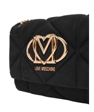 LOVE MOSCHINO EMBOSSED Kleine Schultertasche mit Kette Schwarz - Damentaschen - 5