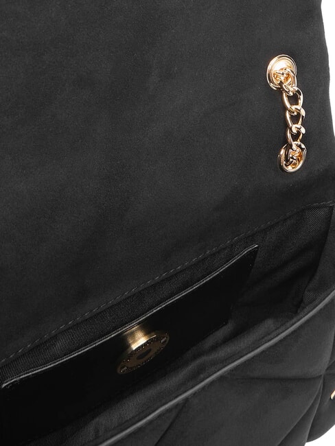 EMBOSSED Kleine Schultertasche mit Kette Schwarz - Damentaschen