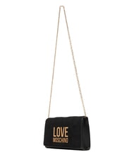 LOVE MOSCHINO PATCHY Clutch mit Kette Schwarz - Damentaschen - 3