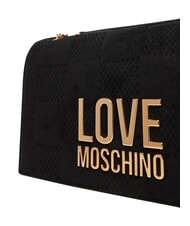 LOVE MOSCHINO PATCHY Schultertasche mit Kette Schwarz - Damentaschen - 5