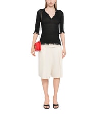 LOVE MOSCHINO EMBOSSED Kleine Schultertasche mit Kette ROT - Damentaschen - 2