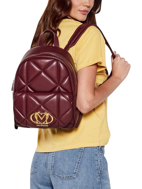 EMBOSSED Rucksack mit Vordertasche Wein - Damentaschen