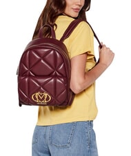 LOVE MOSCHINO EMBOSSED Rucksack mit Vordertasche Wein - Damentaschen - 2