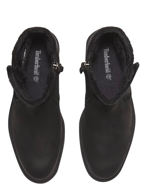 BRIMFIELD Lederstiefeletten schwarzes Vollkorn - Damenschuhe