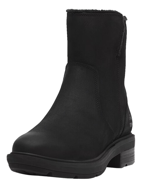 BRIMFIELD Lederstiefeletten schwarzes Vollkorn - Damenschuhe