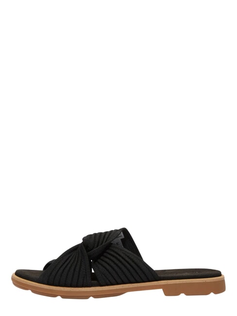 CALISTA BAY Sandalen aus Ledermix schwarzer Strick - Damenschuhe