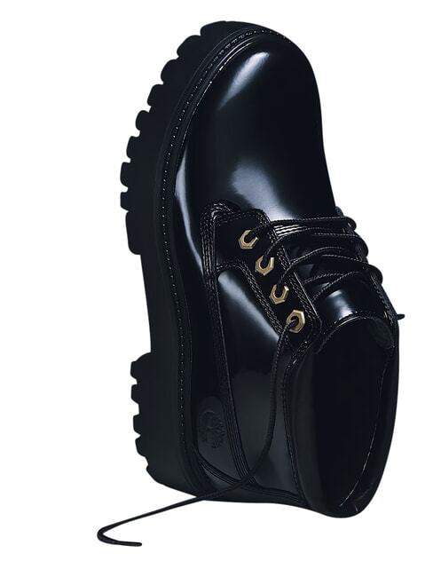 STONE STREET Wasserdichter Lederstiefeletten schwarzes Lackleder - Damenschuhe
