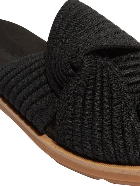 CALISTA BAY Sandalen aus Ledermix schwarzer Strick - Damenschuhe