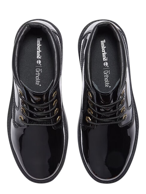 STONE STREET Wasserdichter Lederstiefeletten schwarzes Lackleder - Damenschuhe
