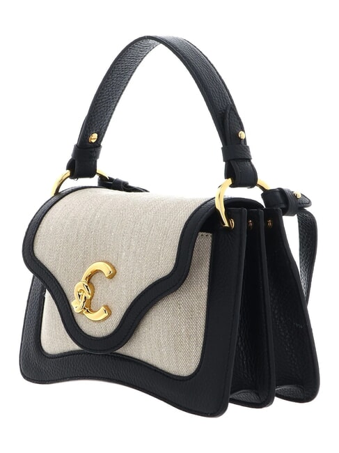 CAMPIONARIO - C-ME CANVAS Handtasche mit Schulterriemen natur / schwarz - Damentaschen