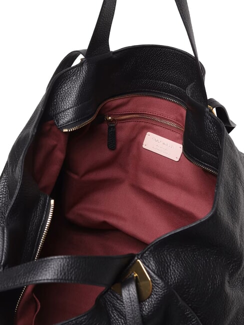 CAMPIONARIO - OLIVER Ledertasche mit zwei Henkeln Schwarz - Damentaschen