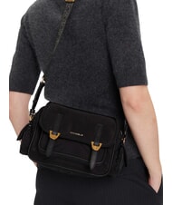 COCCINELLE CAMPIONARIO - CAMPUS PUFFY NY Umh&auml;ngetasche aus Nylon und Leder Schwarz - Damentaschen - 2