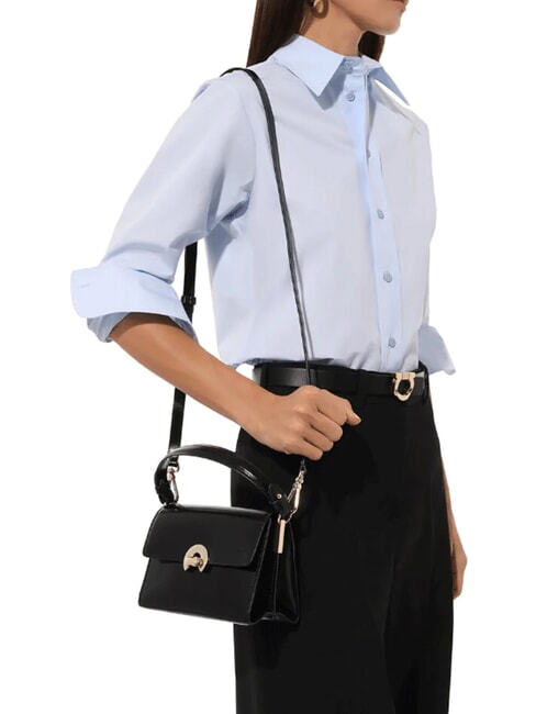 CAMPIONARIO - BINXIE SHINY CALF Mini-Handtasche mit Schulterriemen Schwarz - Damentaschen