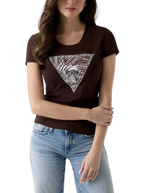 ZEBRA TRIANGLE Kurzarm-T-Shirt k&ouml;nigliches Braun - T-Shirts und Tops f&uuml;r Damen