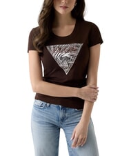 GUESS ZEBRA TRIANGLE Kurzarm-T-Shirt k&ouml;nigliches Braun - T-Shirts und Tops f&uuml;r Damen - 2