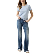 GUESS STUDS SCRIPT Kurzarm-T-Shirt Luftbild blau - T-Shirts und Tops f&uuml;r Damen - 4