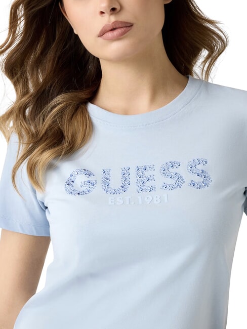 STUDS SCRIPT Kurzarm-T-Shirt Luftbild blau - T-Shirts und Tops f&uuml;r Damen