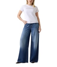 GUESS STUDS SCRIPT Kurzarm-T-Shirt purwei&szlig; - T-Shirts und Tops f&uuml;r Damen - 4