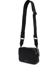 CALVIN KLEIN SIGNATURE LOGO STRAP Kameratasche mit Doppelfunktion Schwarz / gl&auml;nzendes Nickel - Damentaschen - 3