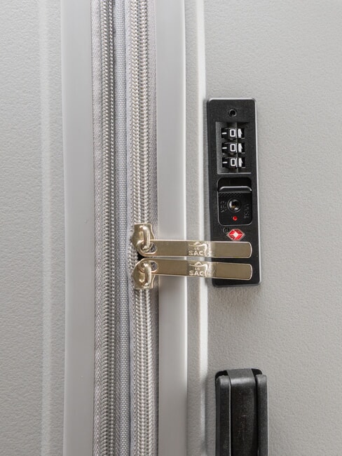 SLIDE Gro&szlig;er, erweiterbarer Trolley hellgrau - Harte Trolleys