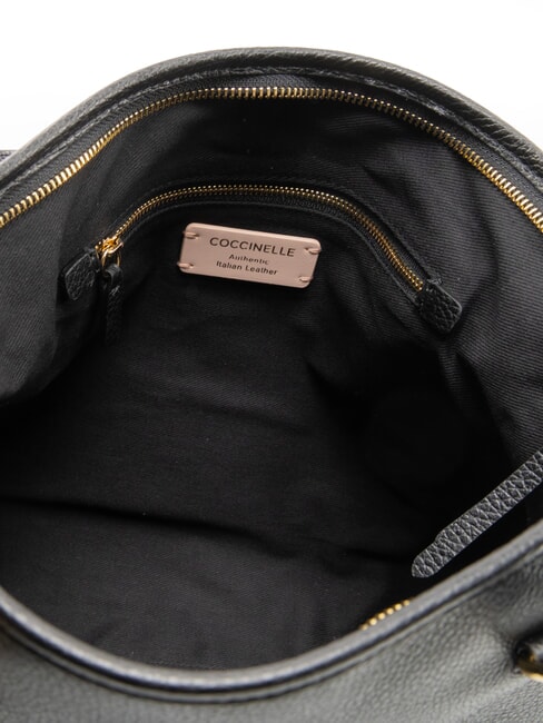 MARINA Einkaufstasche aus Leder Schwarz - Damentaschen