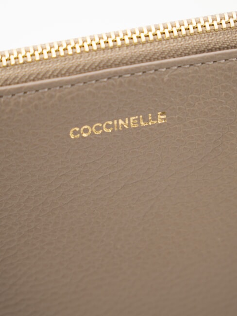 LORINE Lederclutch warmes Taupe - Damentaschen