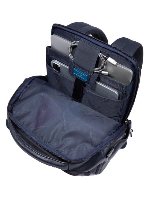CRONUS 14-Zoll-Laptop-Rucksack aus Leder Blau - PC-Rucks&auml;cke