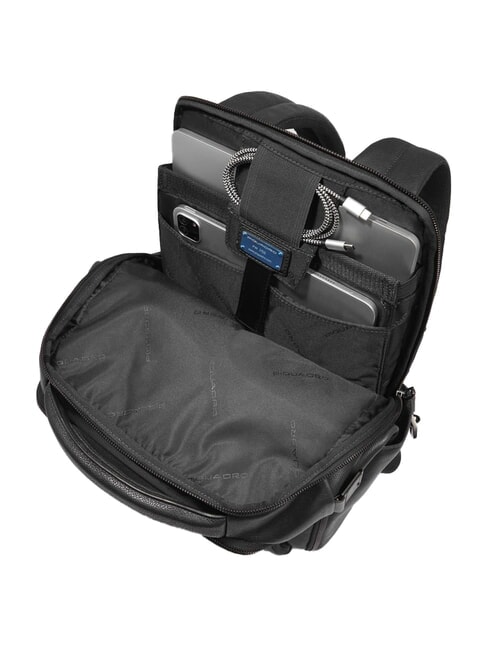 CRONUS 14-Zoll-Laptop-Rucksack aus Leder Schwarz - PC-Rucks&auml;cke
