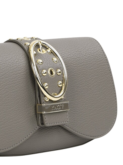 ROCKER Schultertasche mit Schnalle und Nieten Taupe - Damentaschen