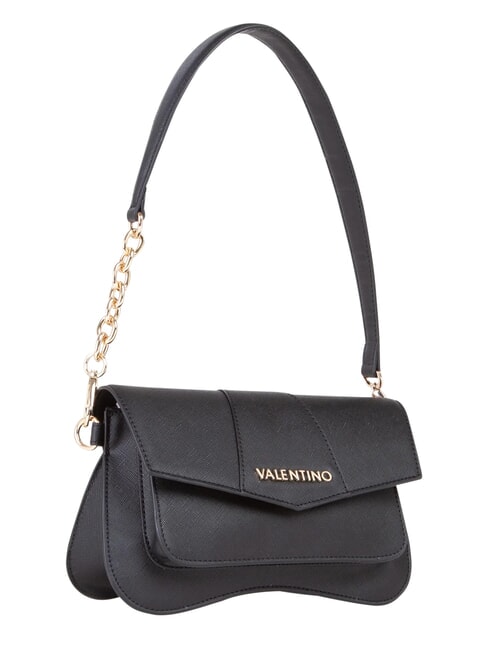 UNIKA Kleine Schultertasche mit Klappe Schwarz - Damentaschen