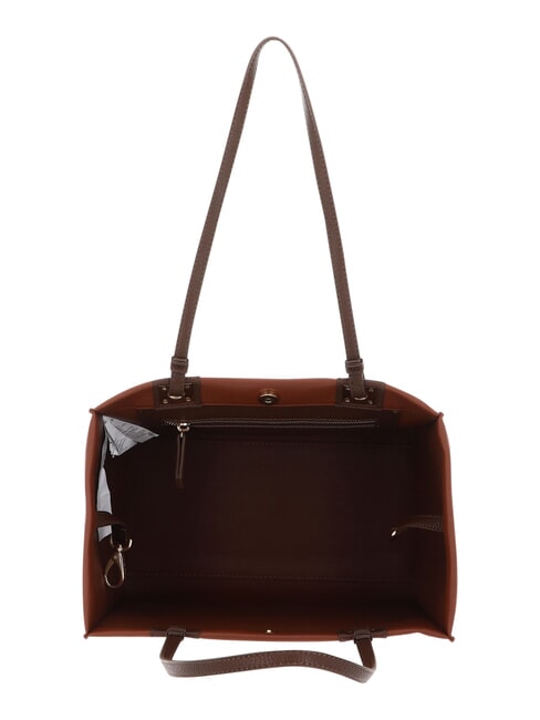 POST RE Einkaufstasche mit Clutch Leder/Dunkelbraun - Damentaschen