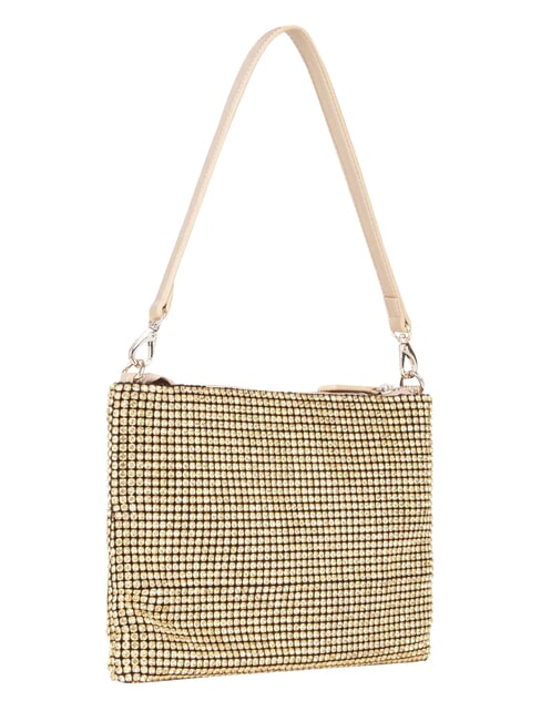 NABILAH Clutch mit Strasssteinen und Schultergurt Gold - Damentaschen
