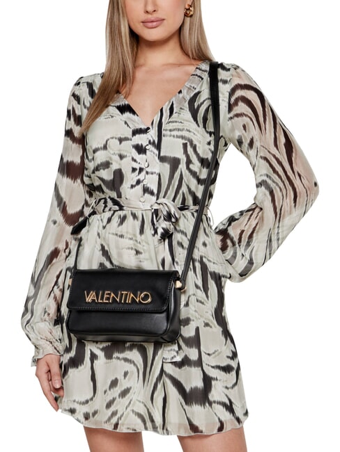 CAPRICE Kleine Schultertasche mit Klappe Schwarz - Damentaschen