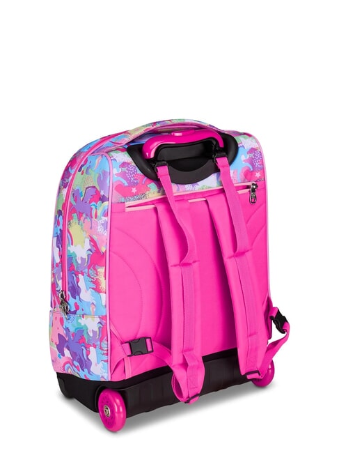 CUCCIOLI 2-r&auml;driger Trolley-Rucksack, fest montiert fuchsiafluo - Rucks&auml;cke mit Trolleyfunktion