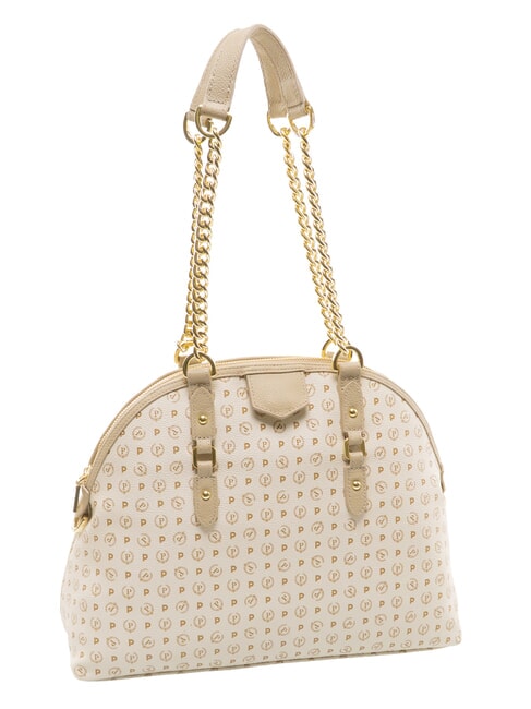 HERITAGE Kuppelf&ouml;rmige Schultertasche mit Kettenhenkeln Elfenbein - Damentaschen