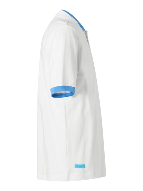 LOGO Kurzarm-Poloshirt Wei&szlig; - Neonblau - Herren-Polo-Shirts/Herren-Polo-Shirt/Herrenpoloshirt/Herrenpoloshirts