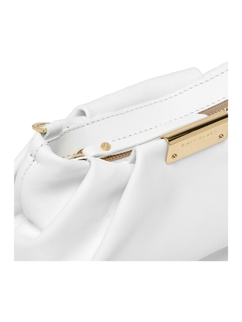 PERLA Clutch aus Leder mit Kette Wei&szlig; - Damentaschen