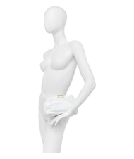 GIANNI CHIARINI PERLA Clutch aus Leder mit Kette Wei&szlig; - Damentaschen - 6