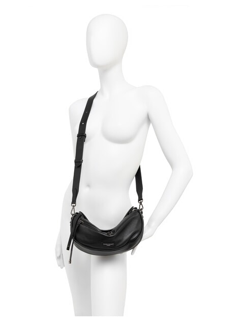 CINDY Schultertasche mit Schultergurt Schwarz - Damentaschen