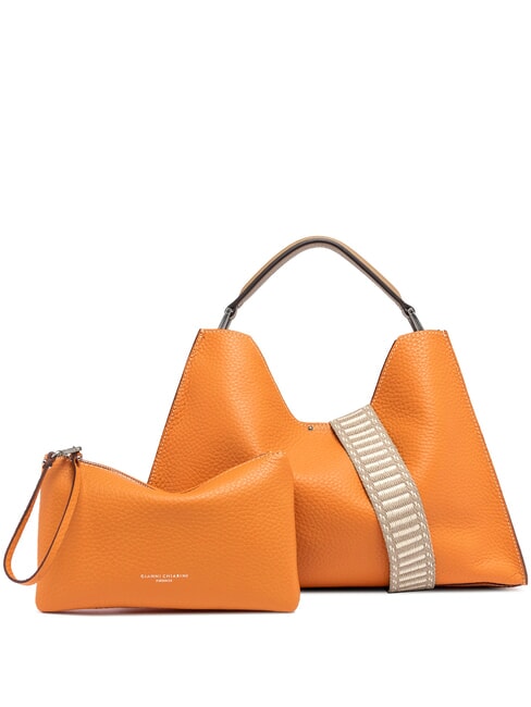 AURORA Lederhandtasche mit Beutel Flammenorange-Sand - Damentaschen