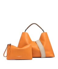 GIANNI CHIARINI AURORA Lederhandtasche mit Beutel Flammenorange-Sand - Damentaschen - 2