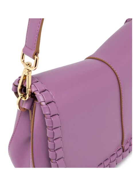 HELENA ROUND Ledertasche mit Klappe Argyle-Lila - Damentaschen
