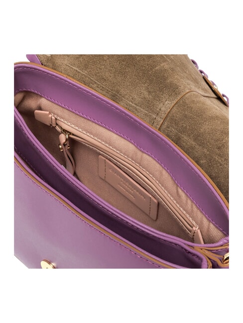 HELENA ROUND Ledertasche mit Klappe Argyle-Lila - Damentaschen