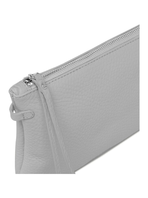 HERMY Lederclutch mit Schulterriemen Eiskreide-Biber - Damentaschen