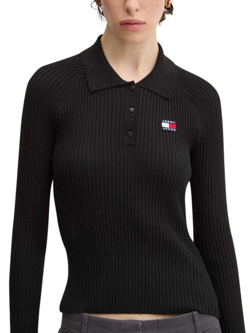 TH JEANS Langarmhemd Schwarz - Damenpullover