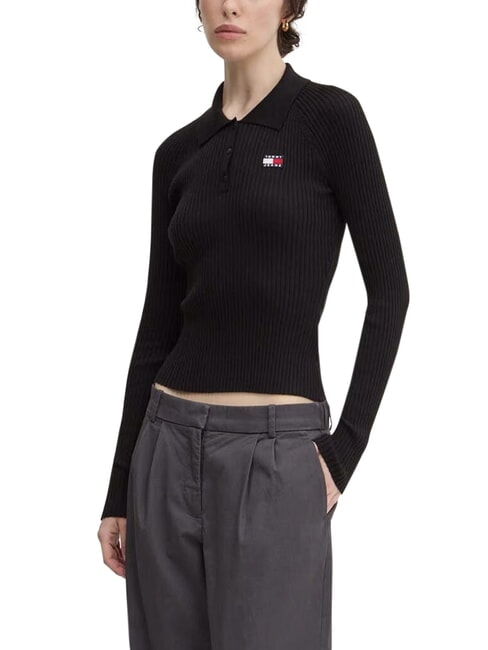 TH JEANS Langarmhemd Schwarz - Damenpullover